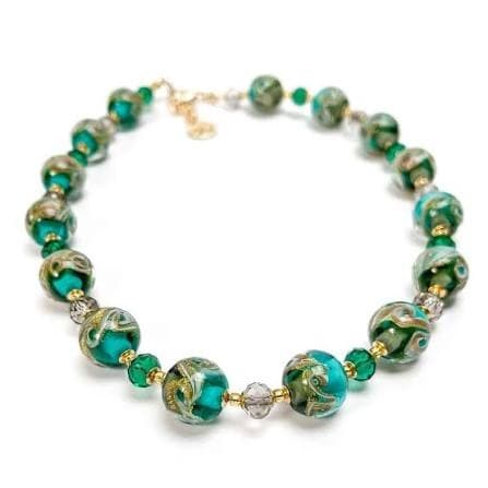 Collier perles de verre recyclé